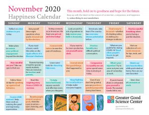 November 2020 Happiness Calendar