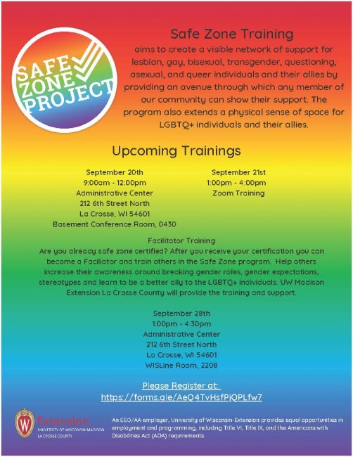 Safe Zone Training Extension La Crosse County