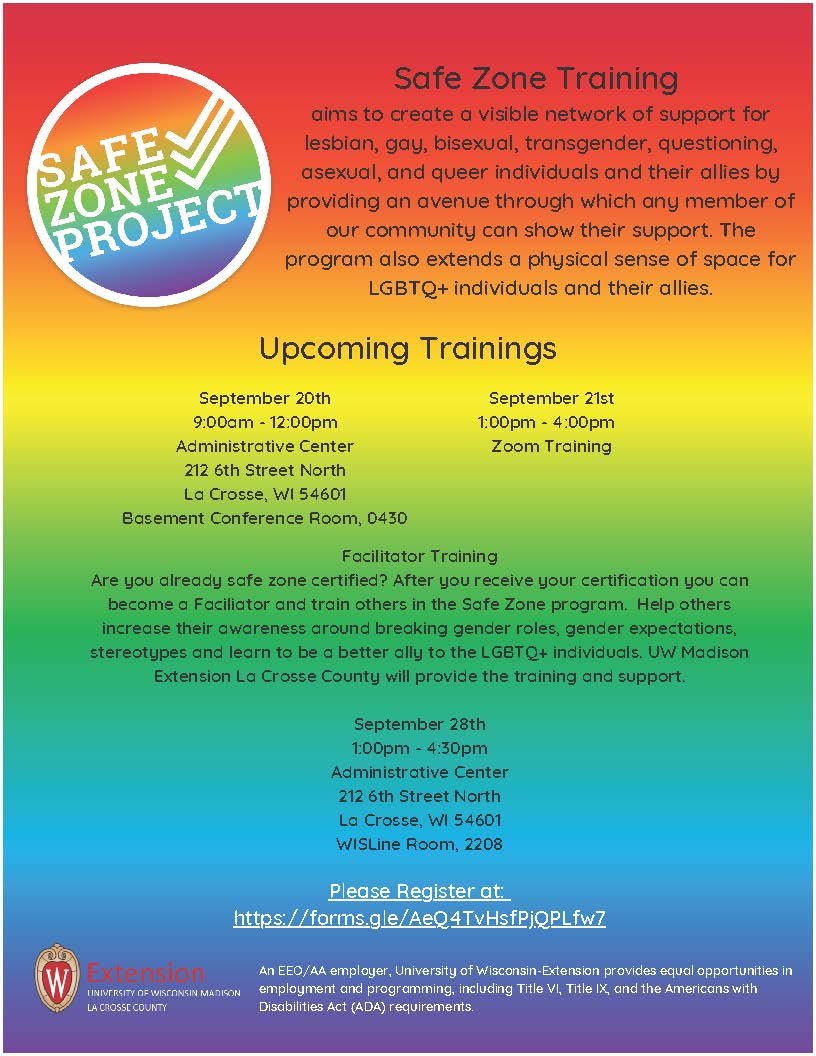 Safe Zone Training Extension La Crosse County