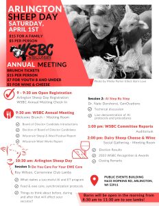 Arlington Sheep Day AND Wisconsin Sheep Breeders Cooperative  2023 Annual Meeting Banquet & Recognition Program