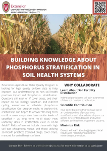 Building knowledge about phosphorus stratification in soil health systems