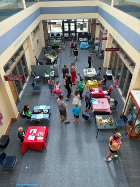 An ariel picture of the tables at the Foods Revue